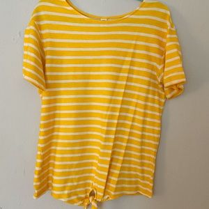 Old Navy yellow striped boating tee